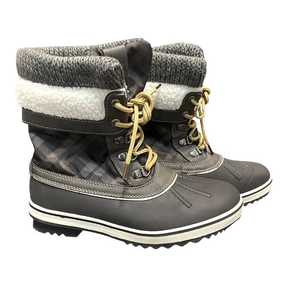 Global Win Shoes - GLOBALWIN Women’s Winter Snow Boots Black and Gray with Yellow Laces siz…